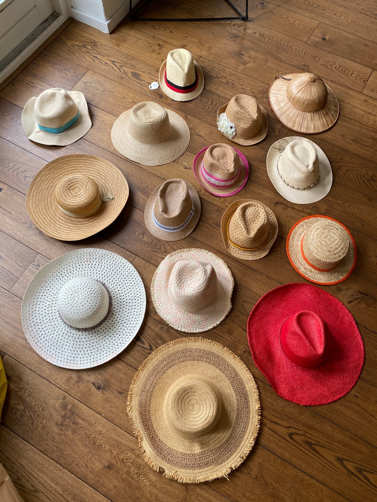 Diverse rieten dames / heren hoeden hoedjes 15 stuks, Ophalen of Verzenden, One size fits all
