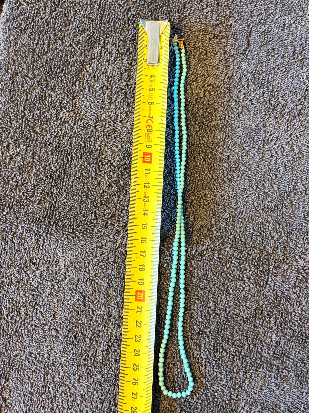 Turquoise kralenketting met goudensluiting Zo goed als nieuw, Blauw, Ophalen of Verzenden, Zo goed als nieuw, Met edelsteen