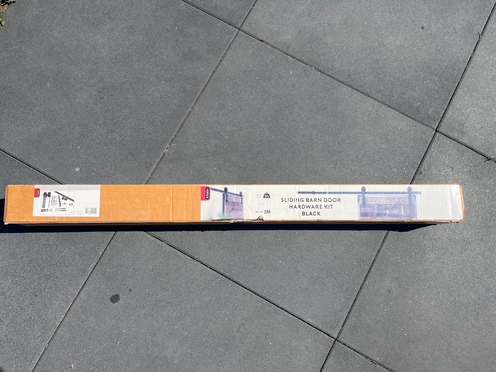 Nieuwe schuifdeur hardware kit zwart 2M van Starx, Doe-het-zelf en Verbouw, Deuren en Horren, Ophalen, Binnendeur, Nieuw, Schuifdeur