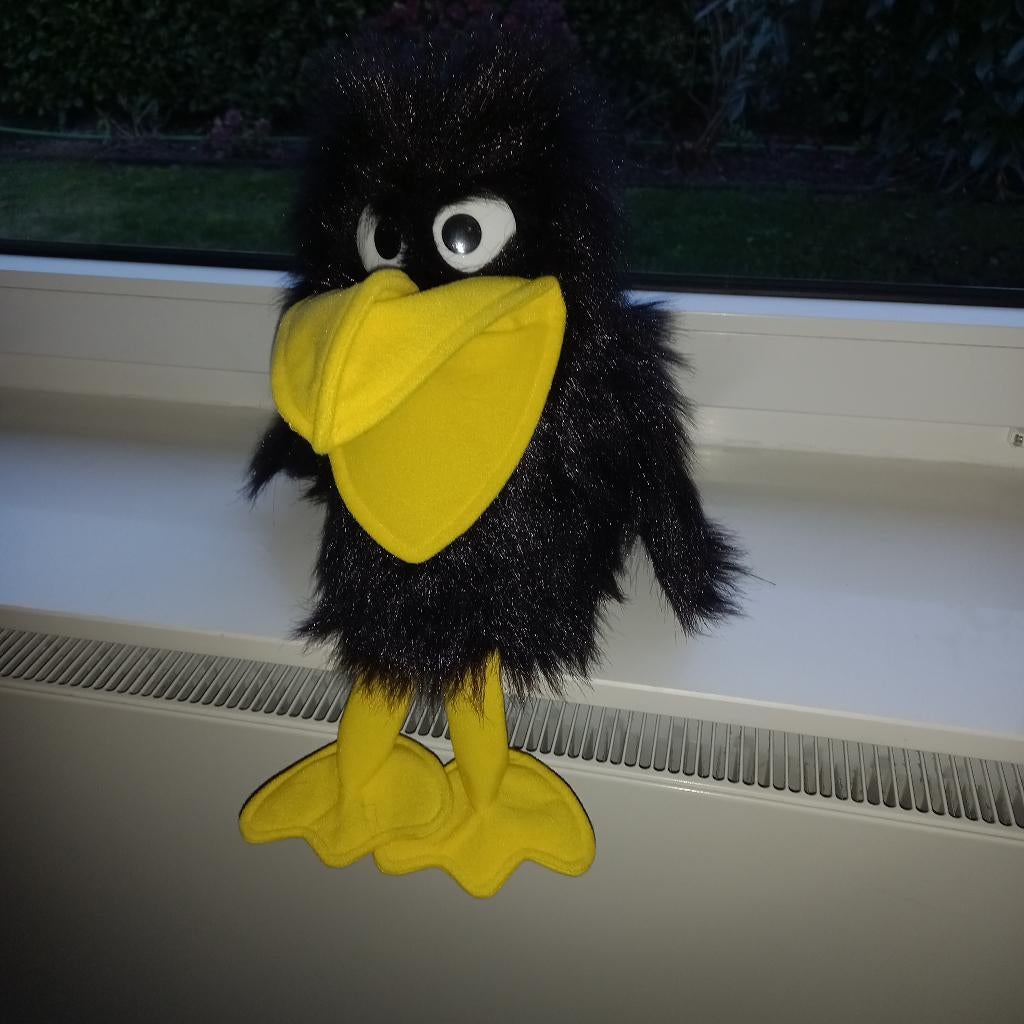 Zwarte kraai/vogel handpop., Ophalen of Verzenden, Zo goed als nieuw, Zwart, Overige typen