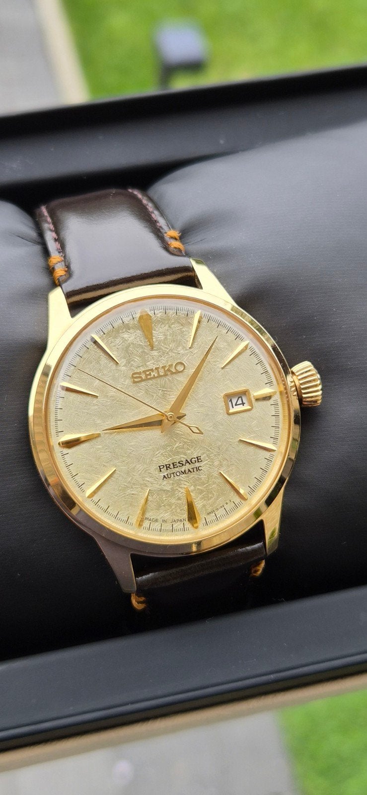Seiko Presage Star Bar Limited 5500 SRPH78J1, Seiko, Leer, Polshorloge, Ophalen of Verzenden
