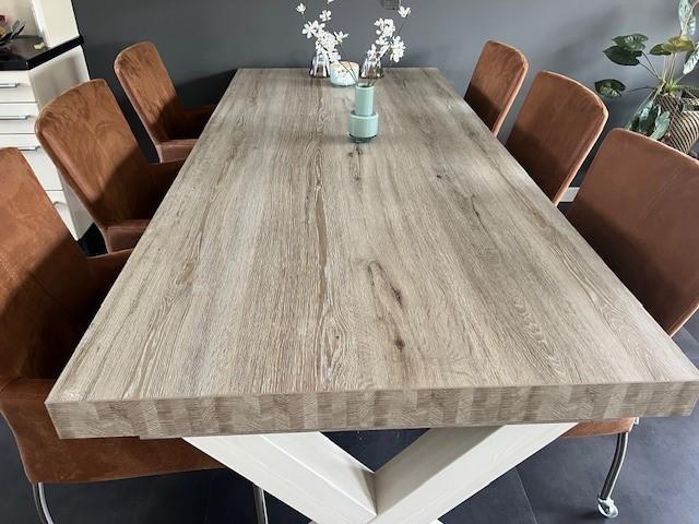 Ruime eettafel voor 6 personen, Huis en Inrichting, Tafels | Eettafels, Ophalen, 100 tot 150 cm, 200 cm of meer, Zo goed als nieuw