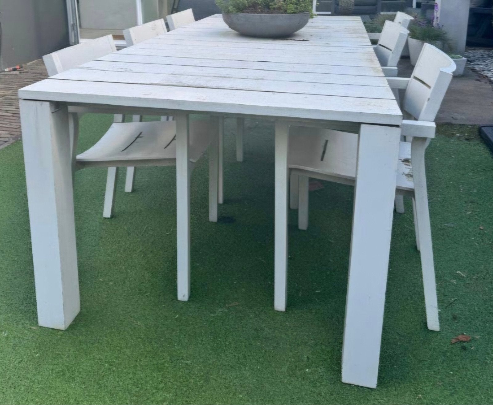 Tuintafel met 6 stoelen, Tuin en Terras, Tuinsets en Loungesets, Ophalen, Gebruikt, Overige materialen