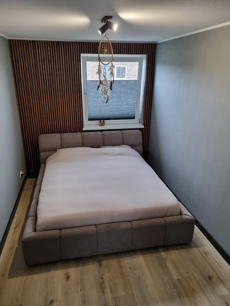 Swiss sense santiago night 180x200 taupe, Huis en Inrichting, Slaapkamer | Bedden, Ophalen, Tweepersoons, Zo goed als nieuw, 180 cm