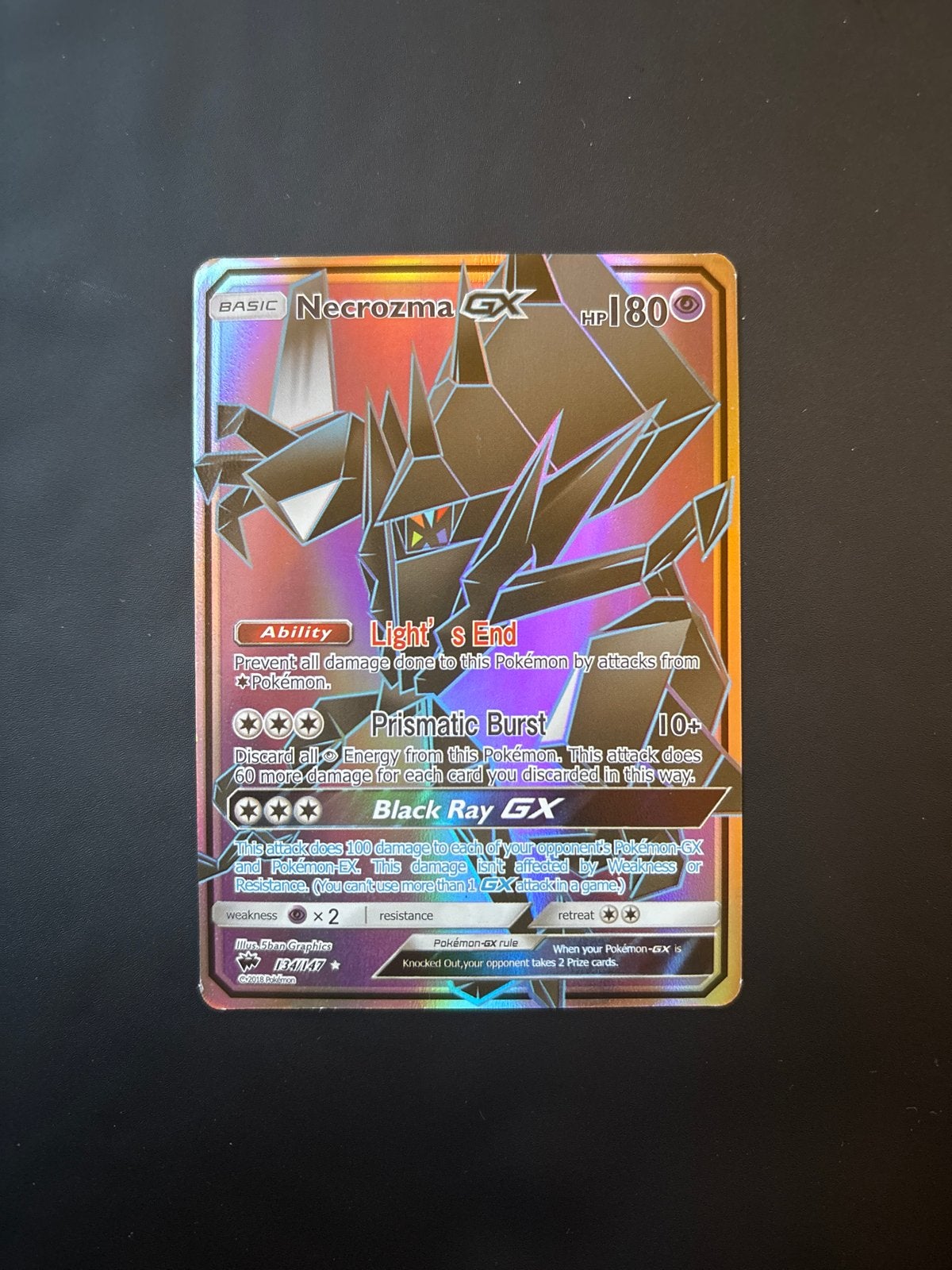 Necrozma GX Pokémon kaart - Full Art Foil, Ophalen of Verzenden, Zo goed als nieuw, Losse kaart, Foil