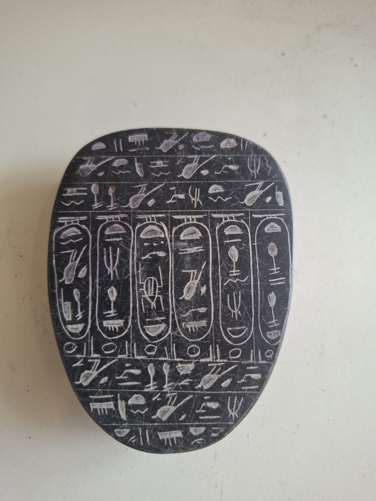Oude Egyptische Scarabee Steen met Hiërogliefen, Verzenden
