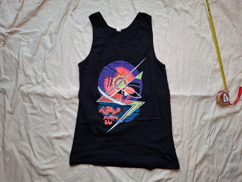 Zwart hemd shirt top Algarve Portugal, Ophalen of Verzenden, Gedragen, Zwart, Zonder mouw