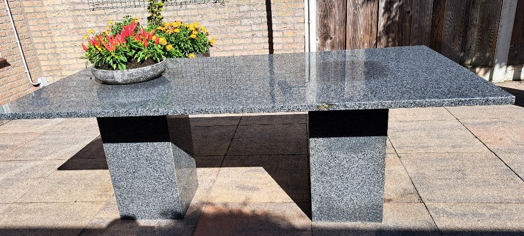 Granieten buitentafel, Ophalen, Gebruikt, Rechthoekig, Overige materialen