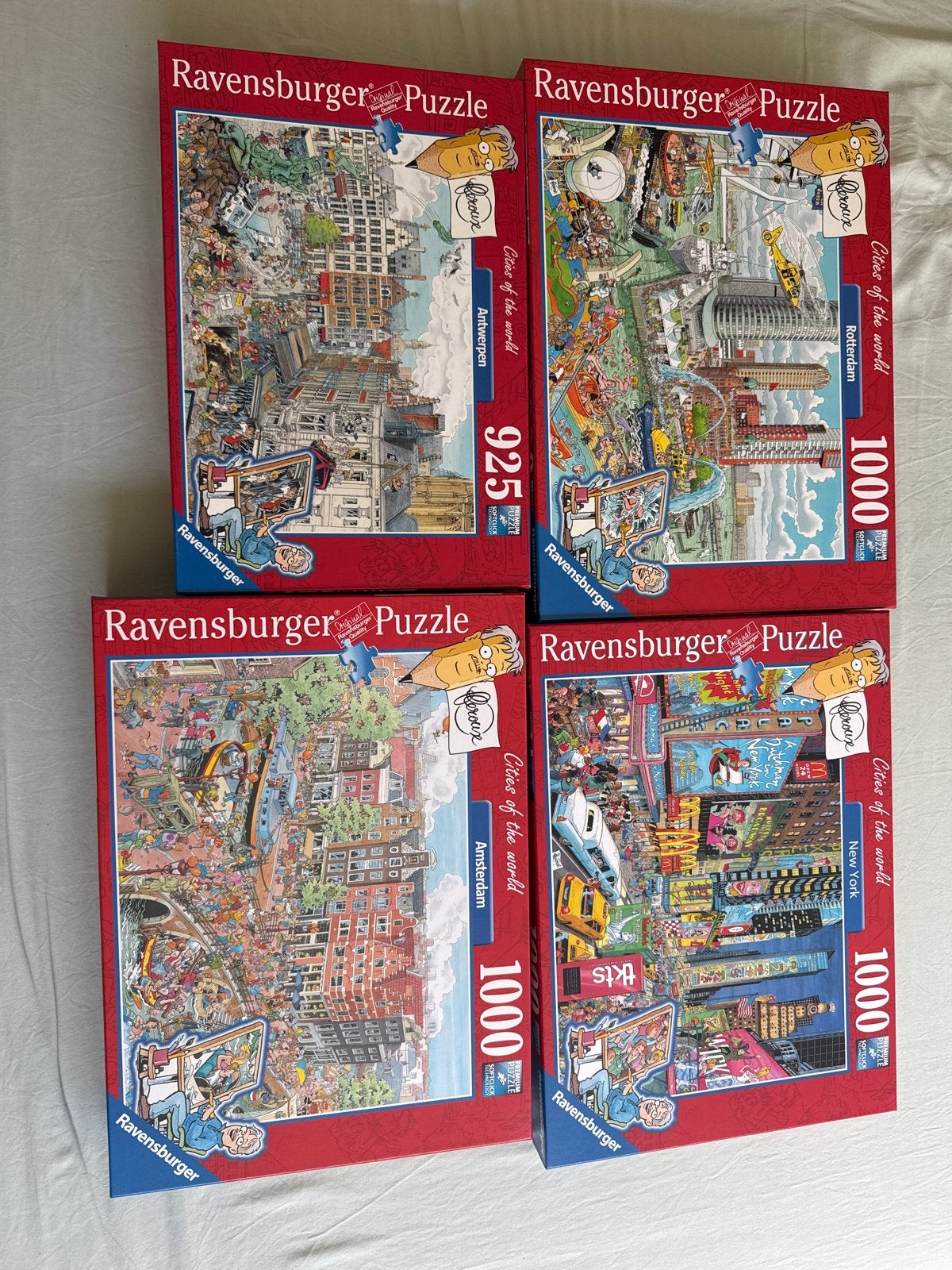 Ravensburger Cities of the World Puzzels (4 stuks), Ophalen of Verzenden, 500 t/m 1500 stukjes, Gebruikt, Legpuzzel