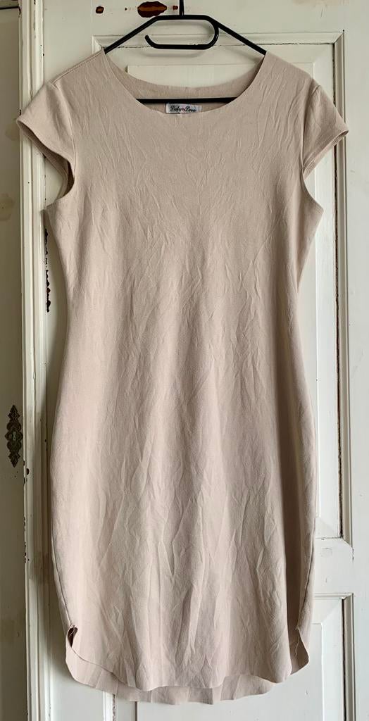 Mooi jurk in suede look, L, Lulu & Love, Kleding | Dames, Beige, Maat 42/44 (L), Ophalen of Verzenden, Zo goed als nieuw