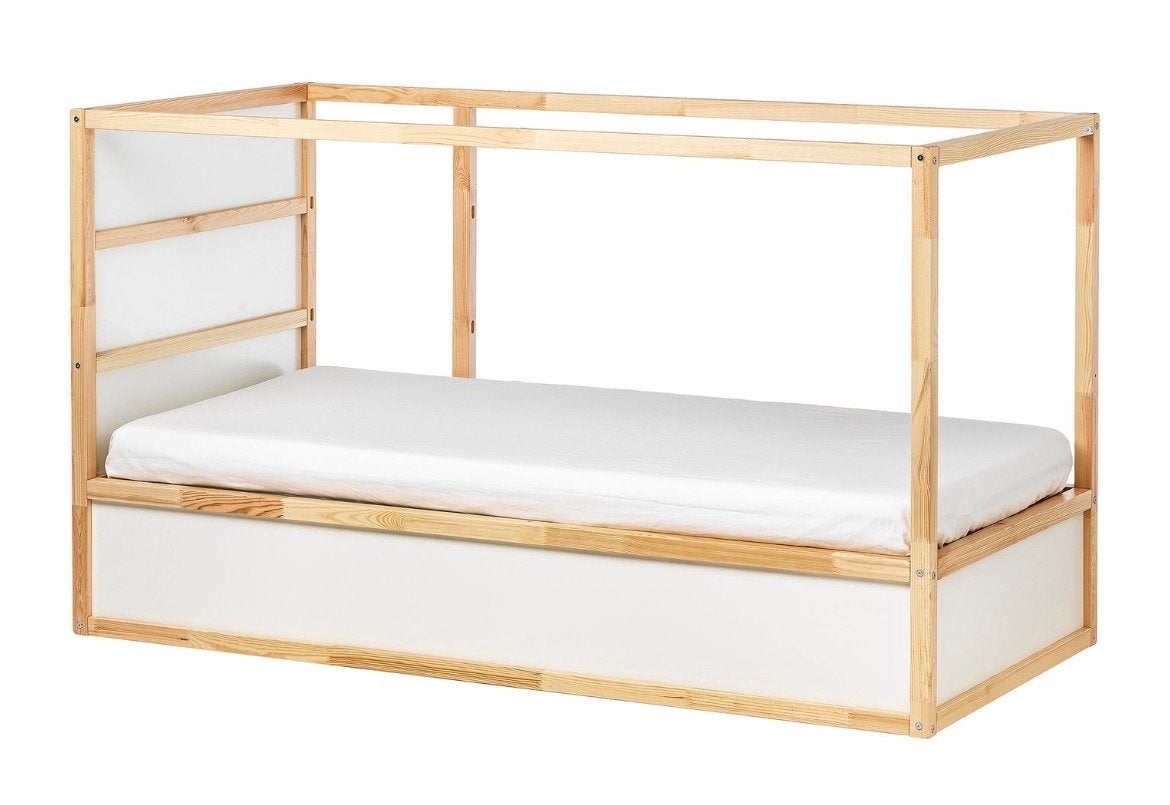 Ikea kura | Houten bedframe met opbergruimte - Eenpersoons, Ophalen, Gebruikt, 90 cm, Eenpersoons