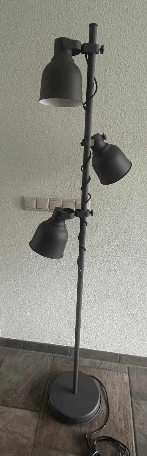 Ikea Hektar vloerlamp met 3 verstelbare spots, Ophalen, Gebruikt, Metaal, 150 tot 200 cm