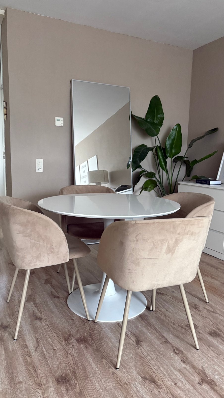 Ronde eettafel wit 100 cm, Huis en Inrichting, Ophalen, Gebruikt, 100 tot 150 cm, Rond