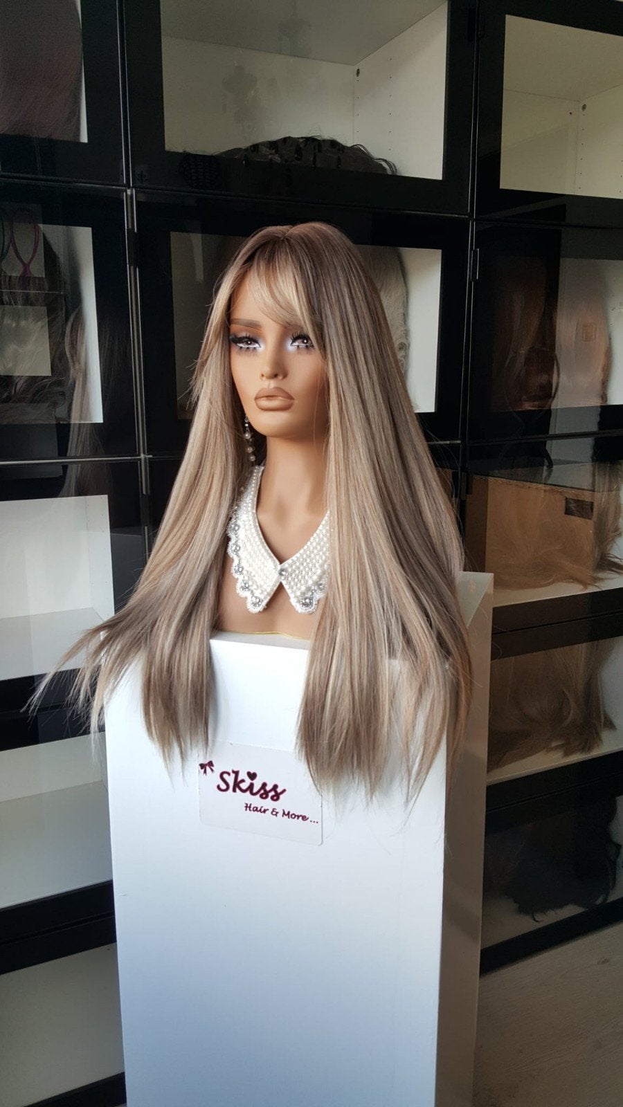 Pruik Pony/Lok: Bruin en Blond gemixt - Lang - Stijl, Sieraden, Tassen en Uiterlijk, Uiterlijk | Haarverzorging, Ophalen of Verzenden