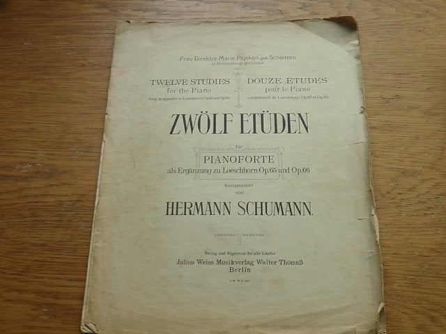 Hermann schumann - zwölf etúden - piano, Muziek en Instrumenten, Gebruikt, Klassiek, Ophalen of Verzenden, Artiest of Componist