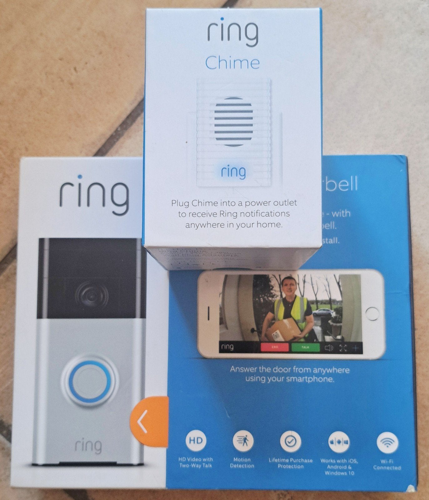 Ring Video Deurbel met Chime - Nieuw in doos, Huis en Inrichting, Ophalen of Verzenden, Ingebouwde camera, Nieuw, Draadloos