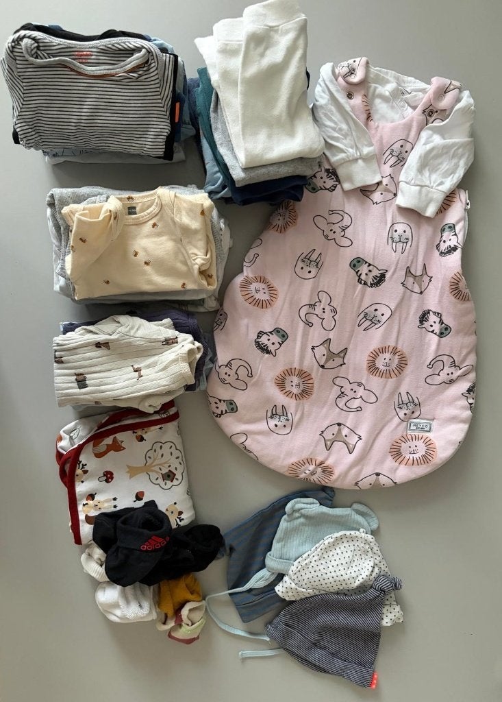 Groot babykleding pakket maat 50/56: 40+ stk + slaapzakken, Ophalen, Gebruikt, Maat 50