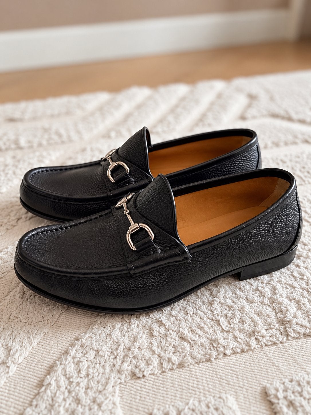 Gucci instappers zwart leer - Maat 8.5 - 42, Ophalen of Verzenden, Zo goed als nieuw, Zwart, Instappers