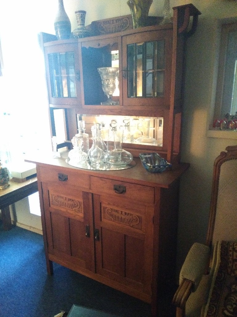 BUFFETKAST, massief eiken, 194 cm hoog en 110 cm breed, Antiek en Kunst, Antiek | Meubels | Kasten, Ophalen