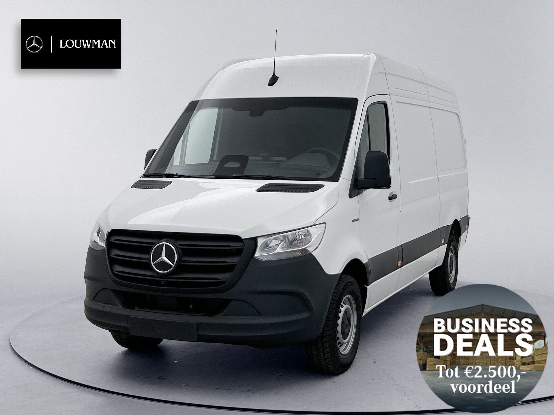 Mercedes-Benz eSprinter 0,99% RENTE - 320 L2H2 RWD 81KWH PRO, Auto's, Bestelauto's, Automaat, Stoelverwarming, Wit, Mercedes-Benz
