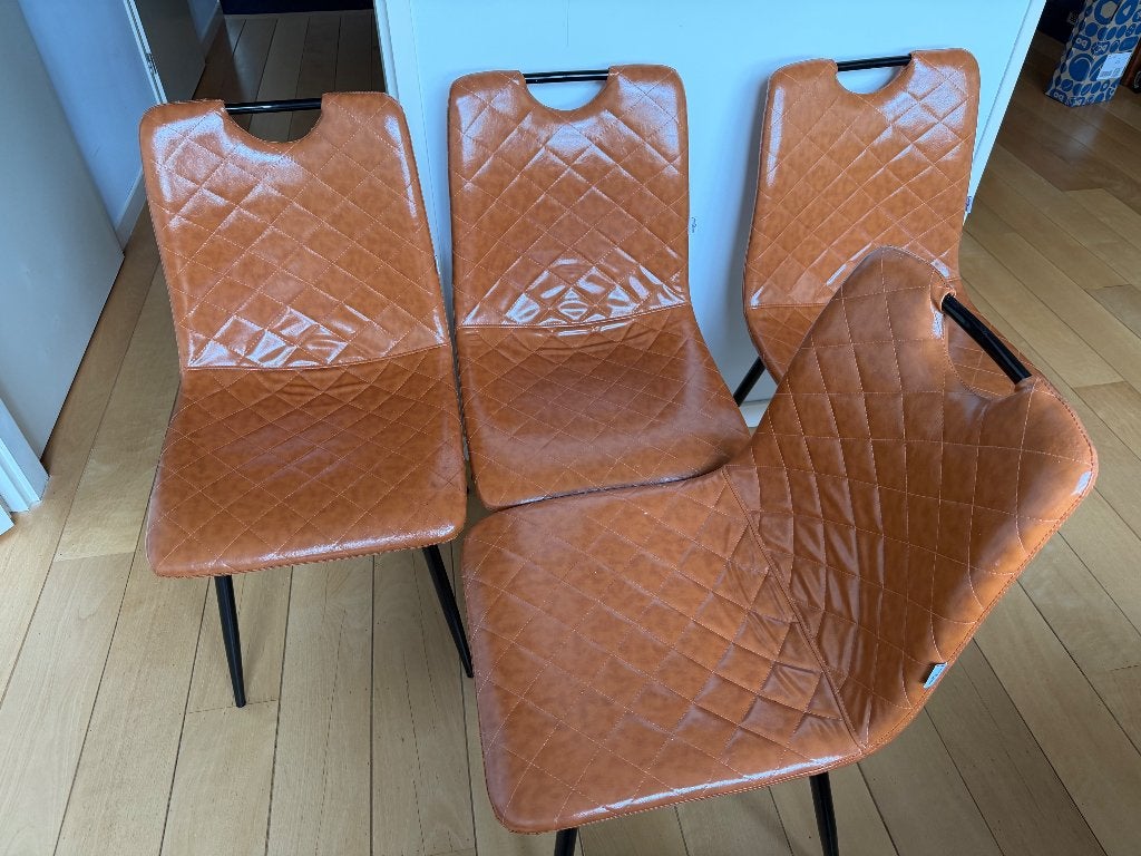 4 x VidaXL Stoelen, Ophalen, Overige materialen, Bruin, Zo goed als nieuw