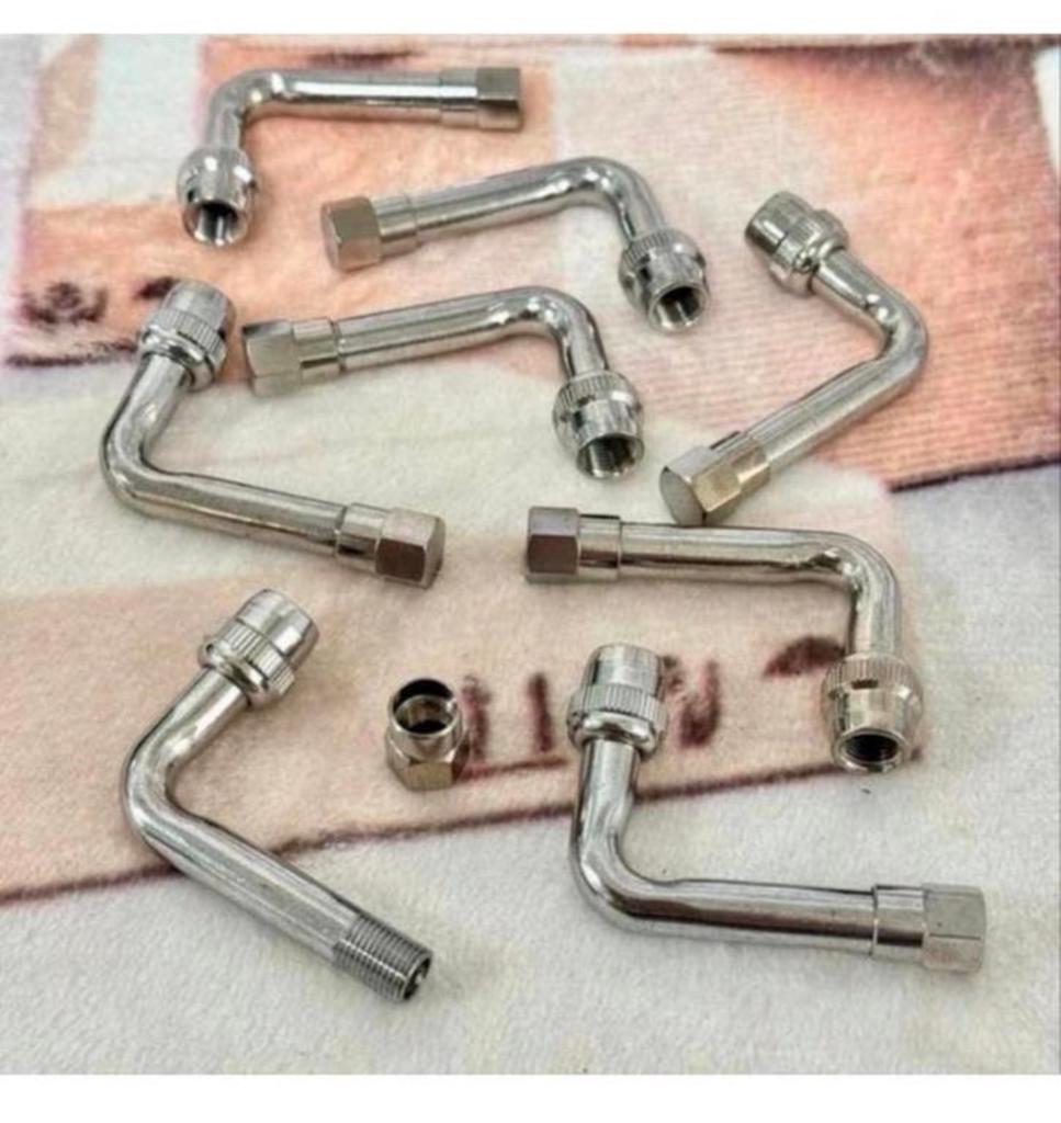 8 Haaks 90 graden Ventiel ventielen chrome chroom motor auto, Ophalen of Verzenden, H, H, H