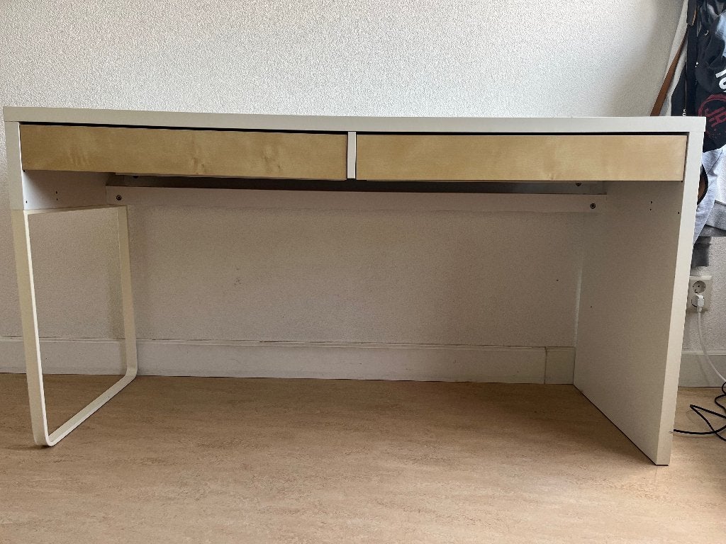 bureau Ikea, Huis en Inrichting, Met lades, Spaanplaat of MDF, IKEA, Wit