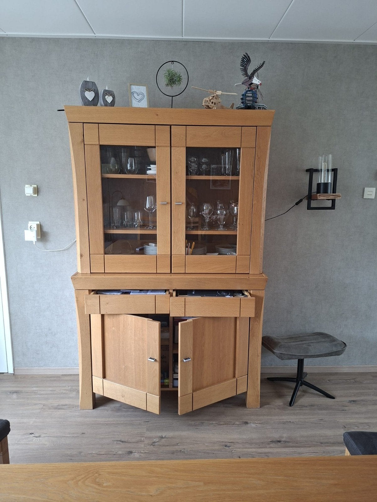 Servieskast/buffetkast blank eiken zgan moet weg, Ophalen, Gebruikt, 100 tot 150 cm, 200 cm of meer