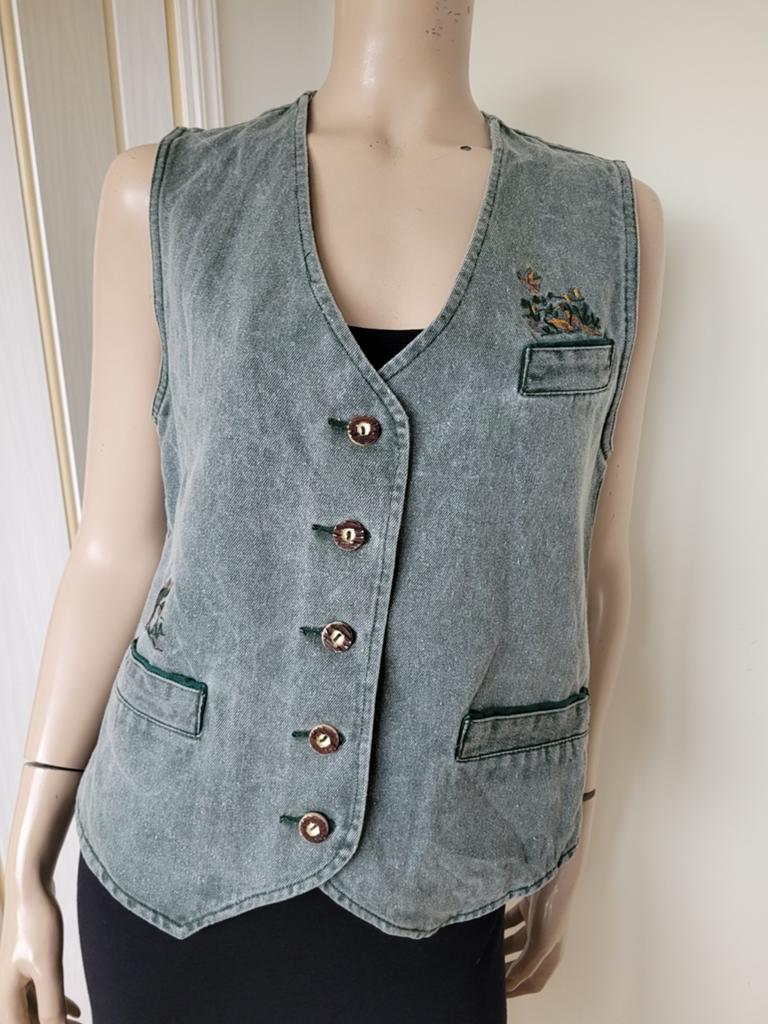 Hammerschmid denim jeans gilet maat 36/S, Blauw, Ophalen of Verzenden, Zo goed als nieuw, Jasje