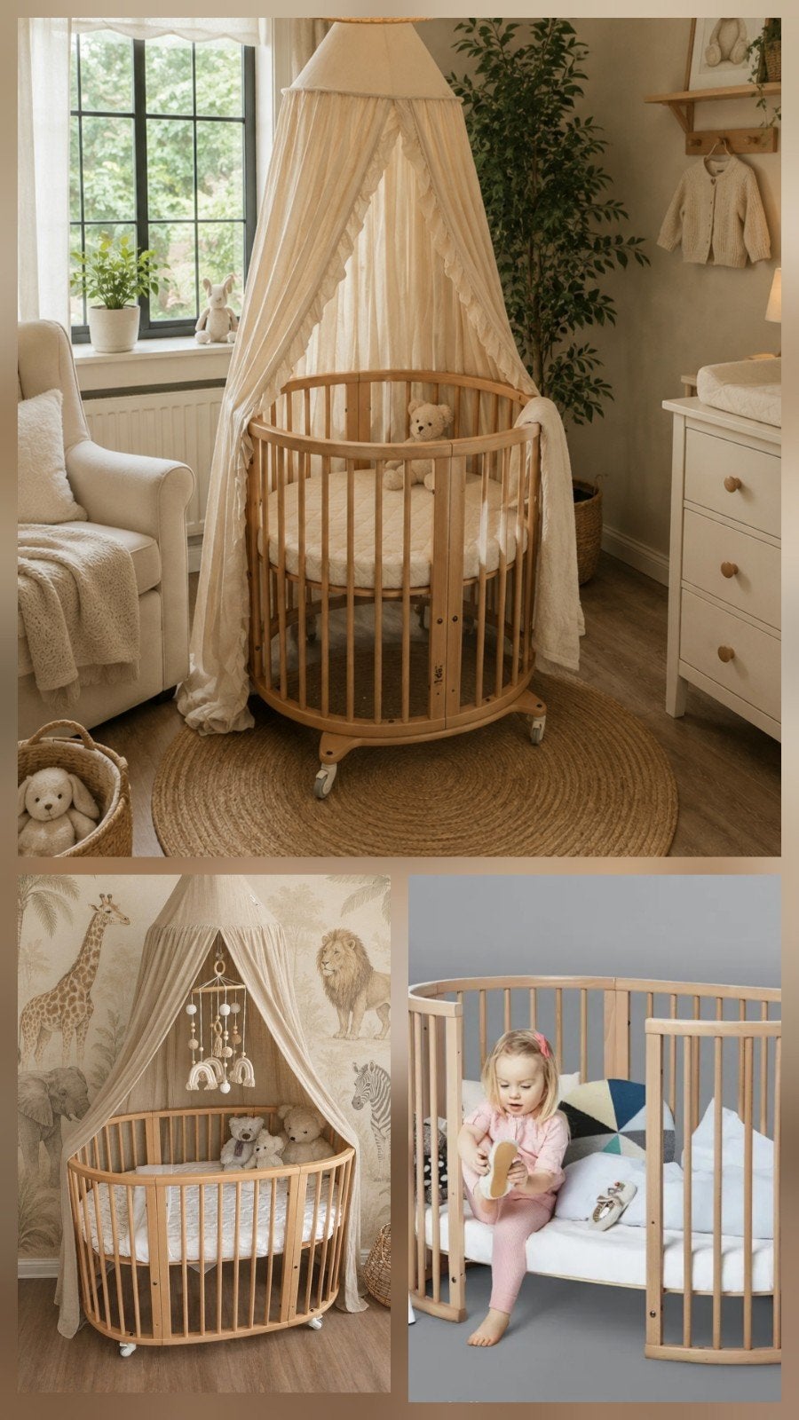 Stokke Sleepi Wieg +Ledikantje +Peuterbed Naturel hout, Kinderen en Baby's, Kinderkamer | Bedden, Ophalen, Zo goed als nieuw, Minder dan 140 cm