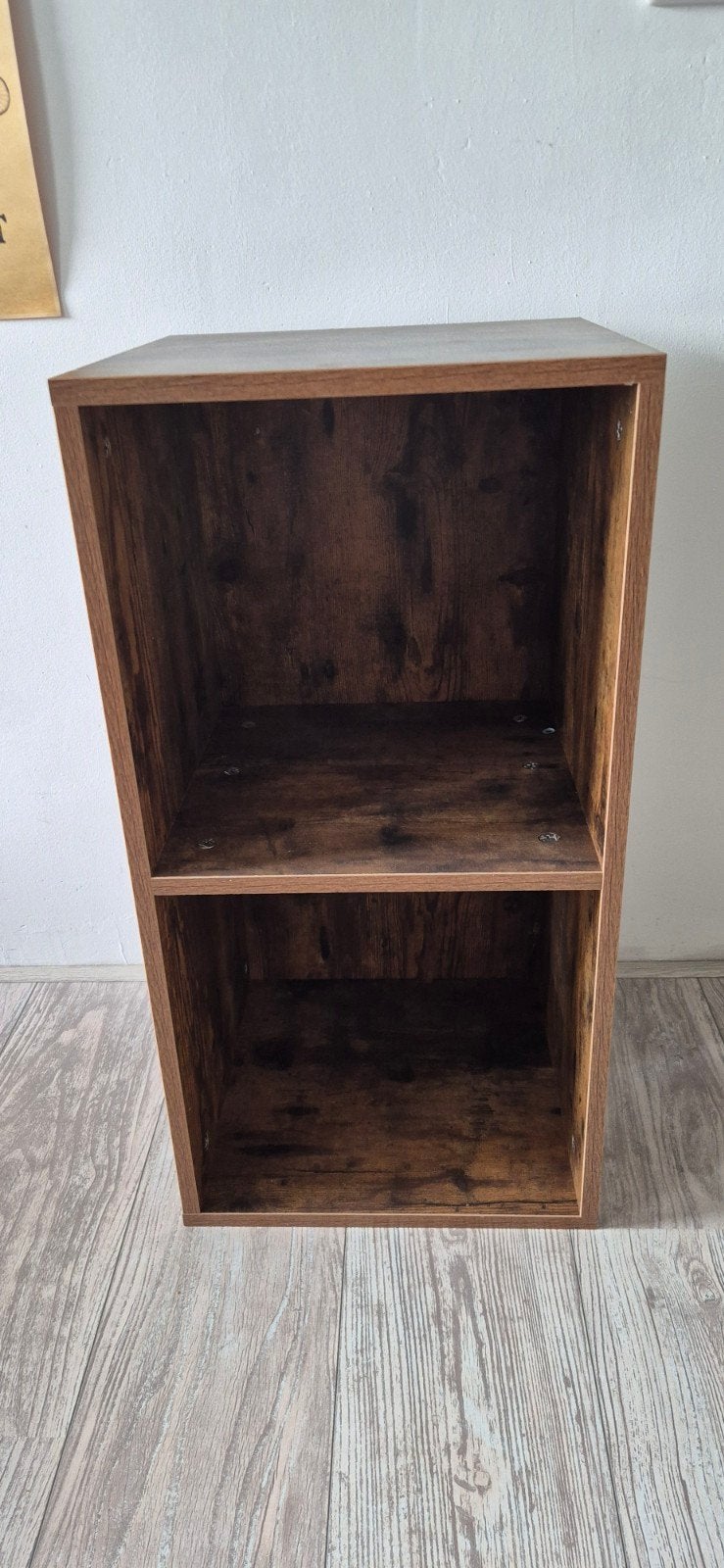 Houten LP kastje met 2 Vakken - Compact en Stijlvol, Ophalen, Met plank(en), Minder dan 50 cm, Gebruikt