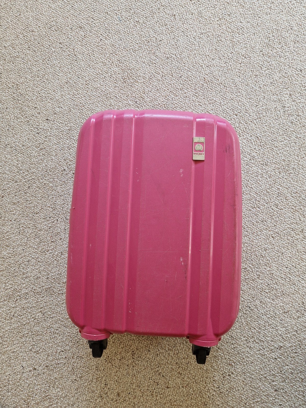 Roze Delsey Handkoffer / Trolley - 50x35x22cm, Ophalen of Verzenden, Gebruikt, Hard kunststof, 50 tot 60 cm