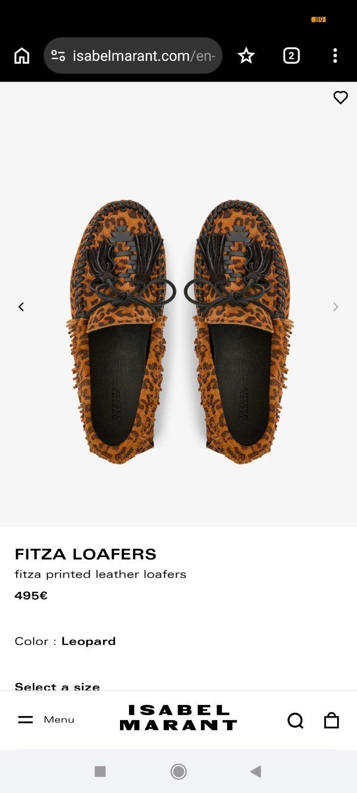 Isabel Marant Fitza Loafers - Maat 37 - Leopard Print, Isabel Marant, Bruin, Instappers, Ophalen of Verzenden