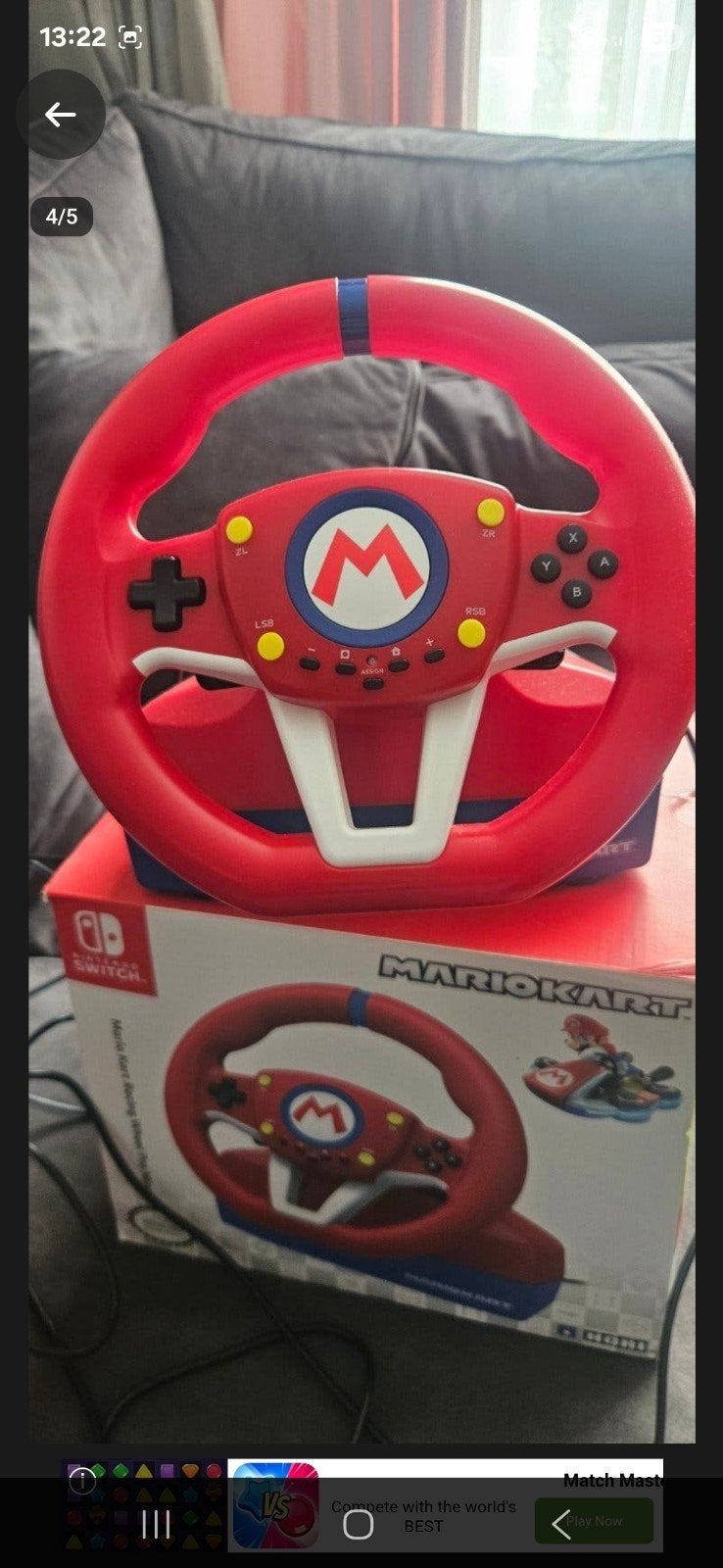 Mario Kart Racing Wheel Pro Mini voor Nintendo Switch, Spelcomputers en Games, Ophalen, Zo goed als nieuw, Met 1 controller, Switch Original