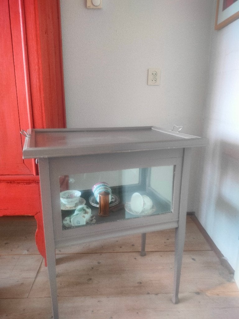 Brocante theekastje met dienblad, Antiek en Kunst, Ophalen