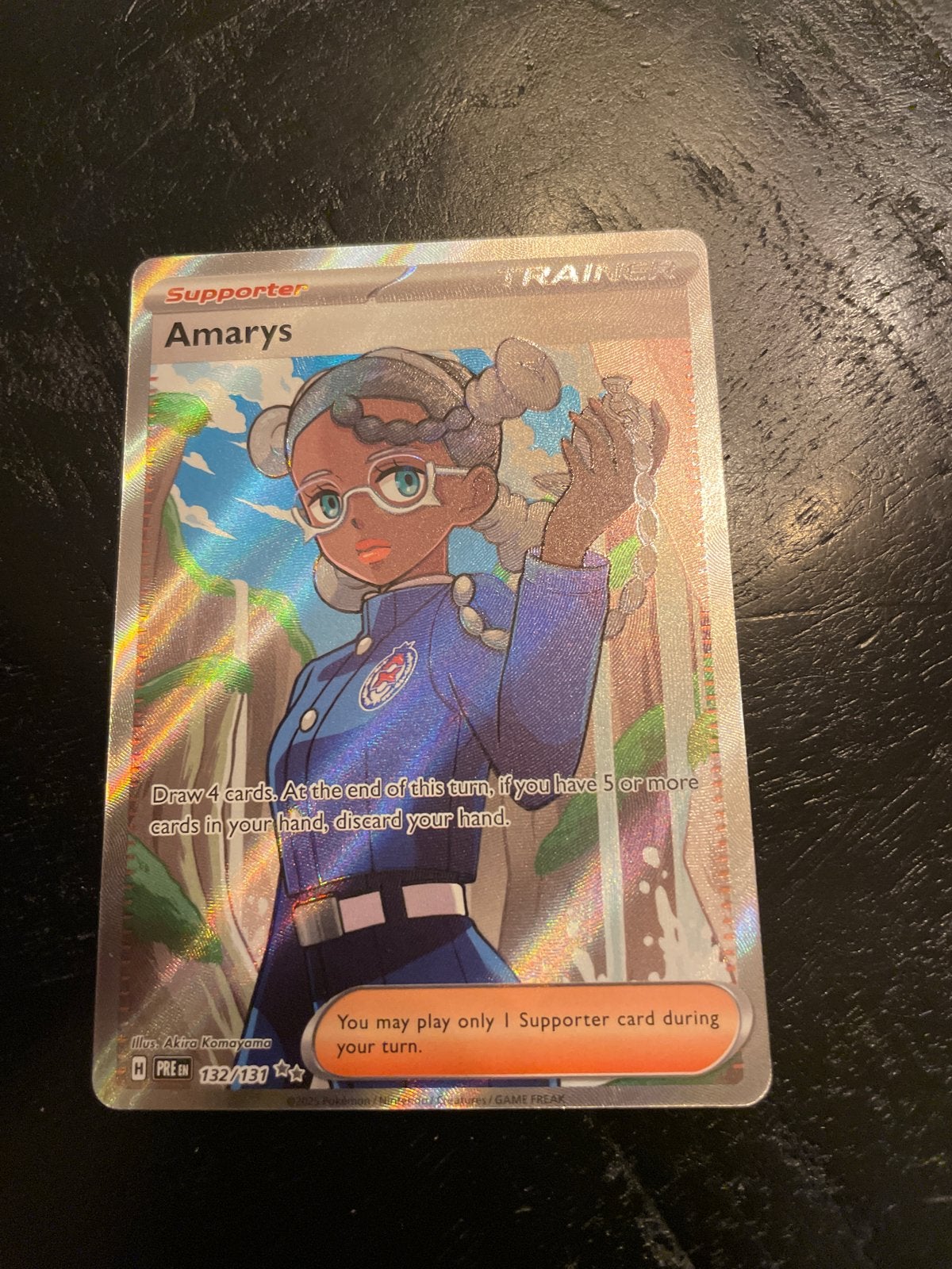 Amarys Full Art Trainer Kaart 132/131 Pokémon, Ophalen of Verzenden, Zo goed als nieuw, Losse kaart, Foil