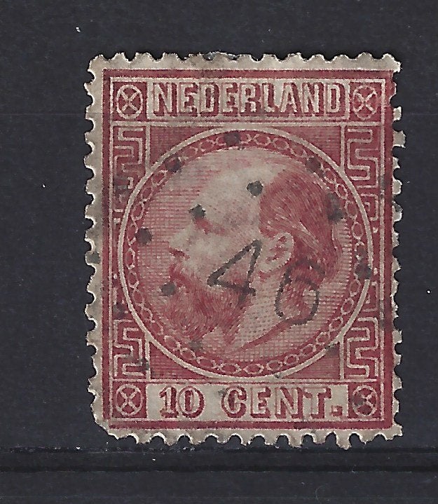 NVPH Nederland 8 puntstempel 46 Rotterdam Willem III 1867, Postzegels en Munten, Ophalen of Verzenden, T/m 1940, Gestempeld