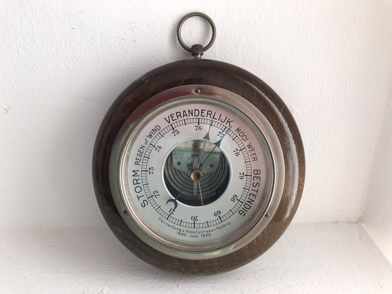 Peijnenburg’s Koekfabrieken Geldrop barometer 1940, Ophalen of Verzenden, Gebruikt, Gebruiksvoorwerp