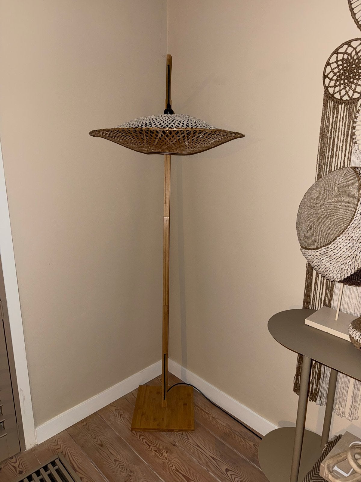 GOOD&MOJO Vloerlamp Kalimantan Bamboe, 176cm, Ophalen, Zo goed als nieuw, Hout, 150 tot 200 cm