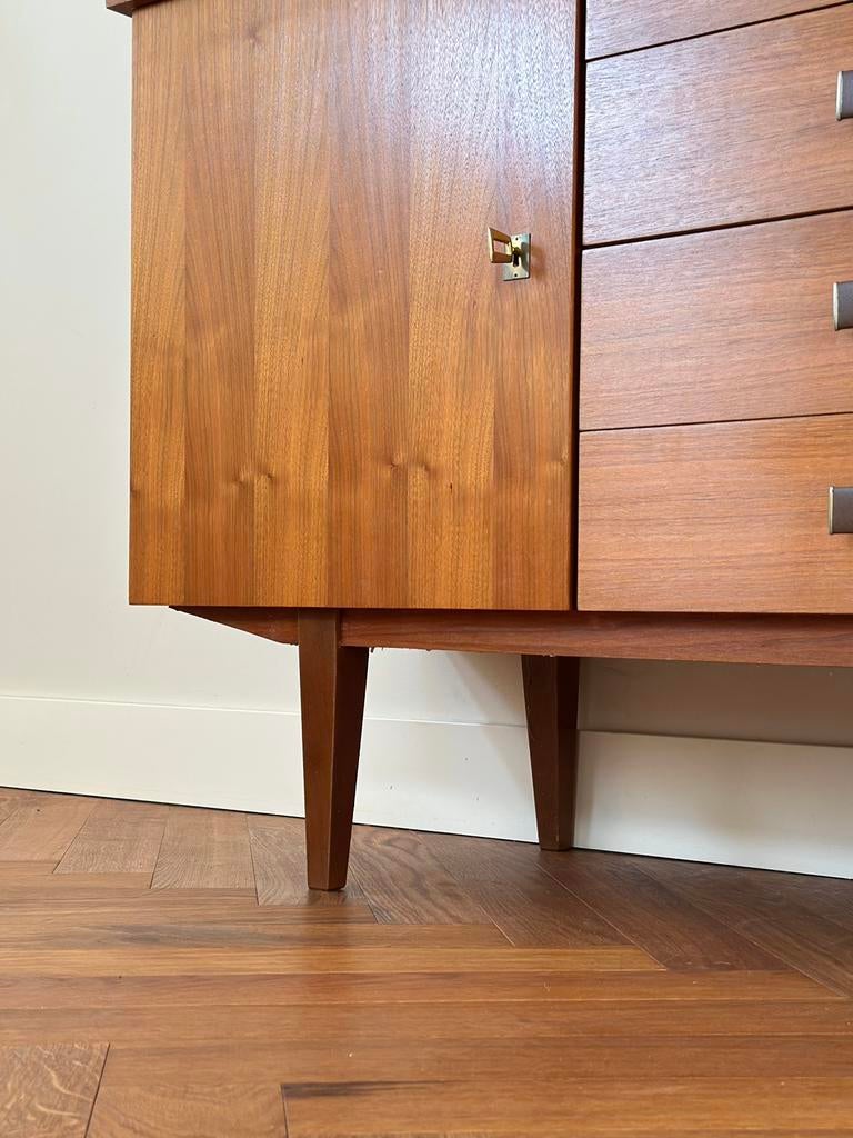 Vintage dressoir sideboard messing jaren 50/60/70, Ophalen, Gebruikt, Met deur(en), 150 tot 200 cm