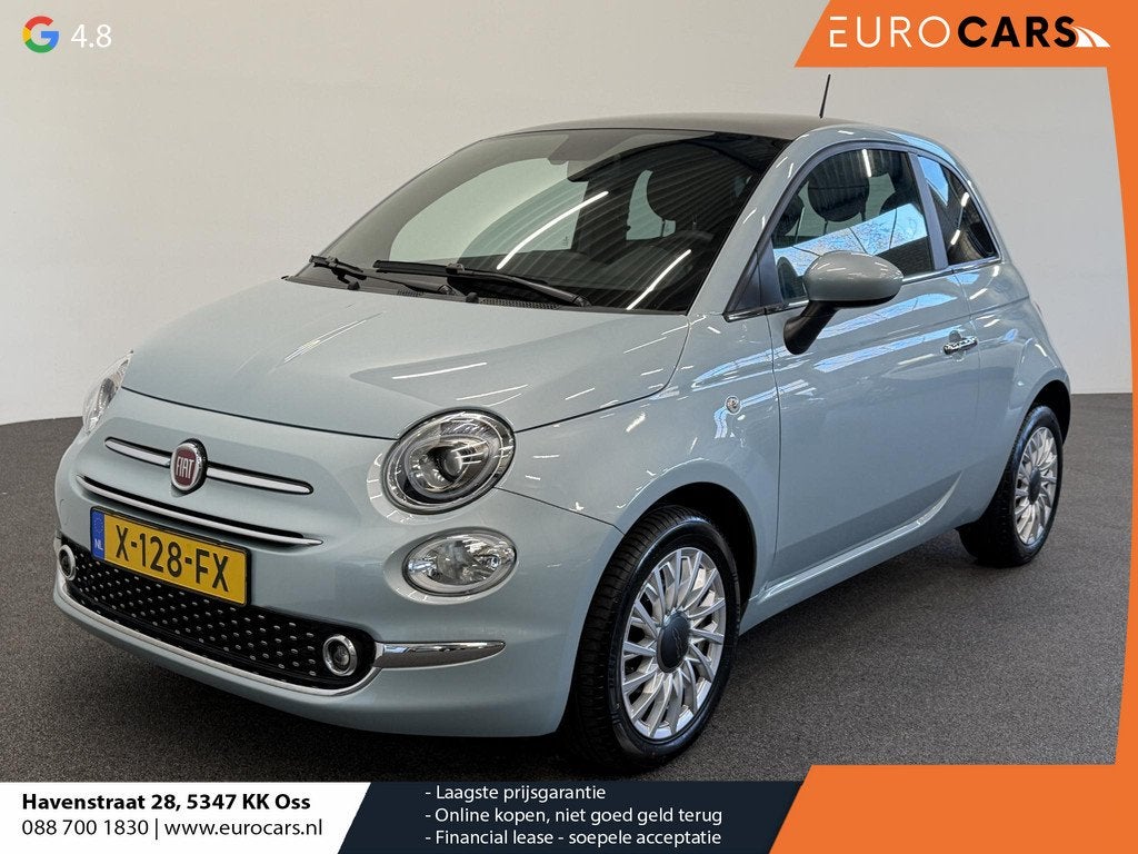 Fiat 500 1.0 Hybrid Dolcevita Panoramadak Navigatie Carplay, Voorwielaandrijving, Stof, Euro 6, 4 stoelen
