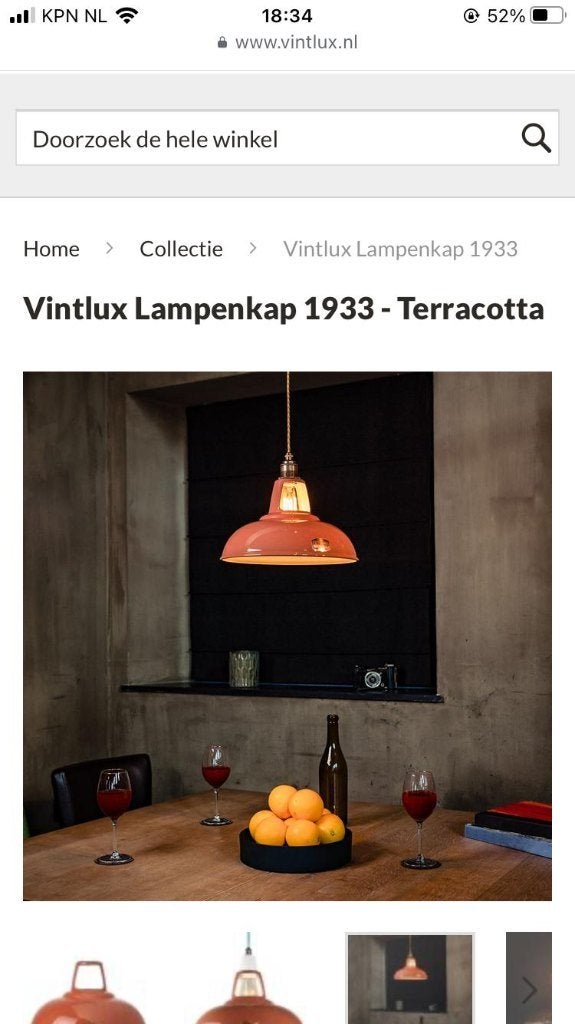 Lamp vintage model, Huis en Inrichting, Lampen | Tafellampen, Ophalen, Overige typen, Vintage, Oranje