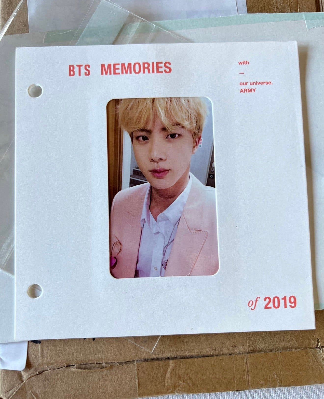 BTS memories of 2019 photocard photo card JIN - Bangtan boys, P, P, P, Nieuw