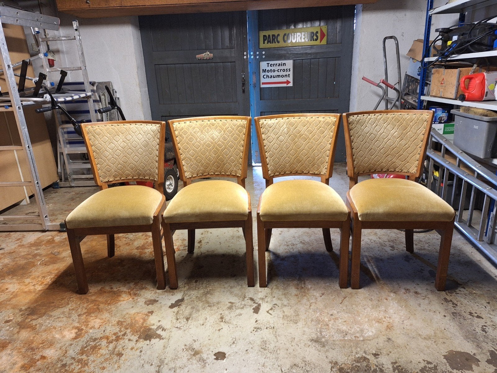 Set van 4 vintage stoelen met armleuningen, Antiek en Kunst, Ophalen