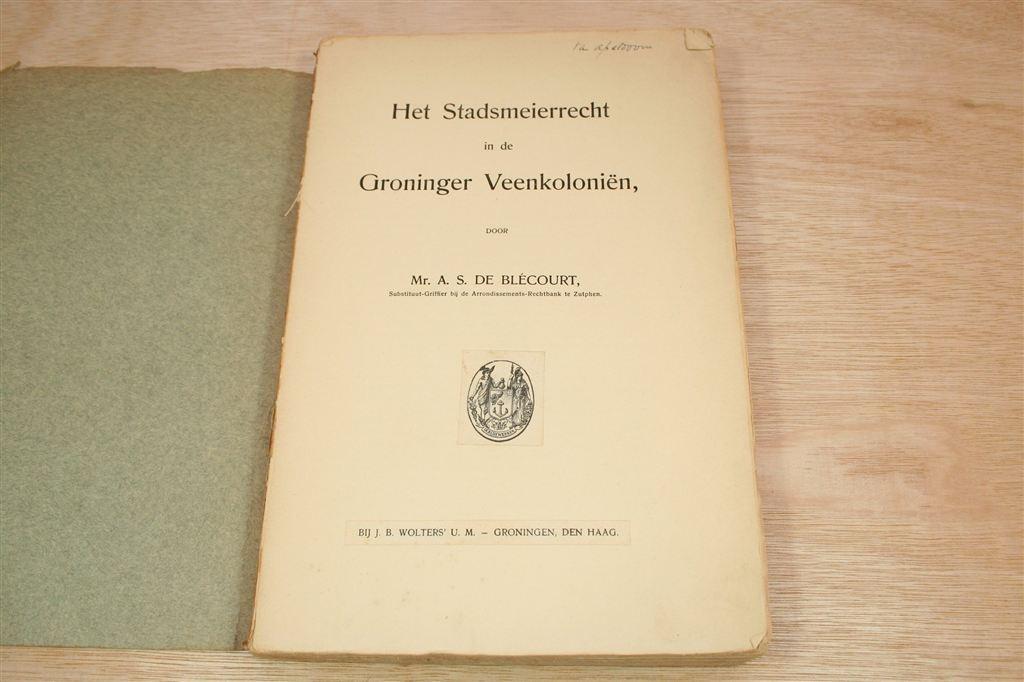 Het Stadsmeierrecht in de Groninger Veenkoloniën [1907], Boeken, Geschiedenis | Stad en Regio, Ophalen of Verzenden, Gelezen