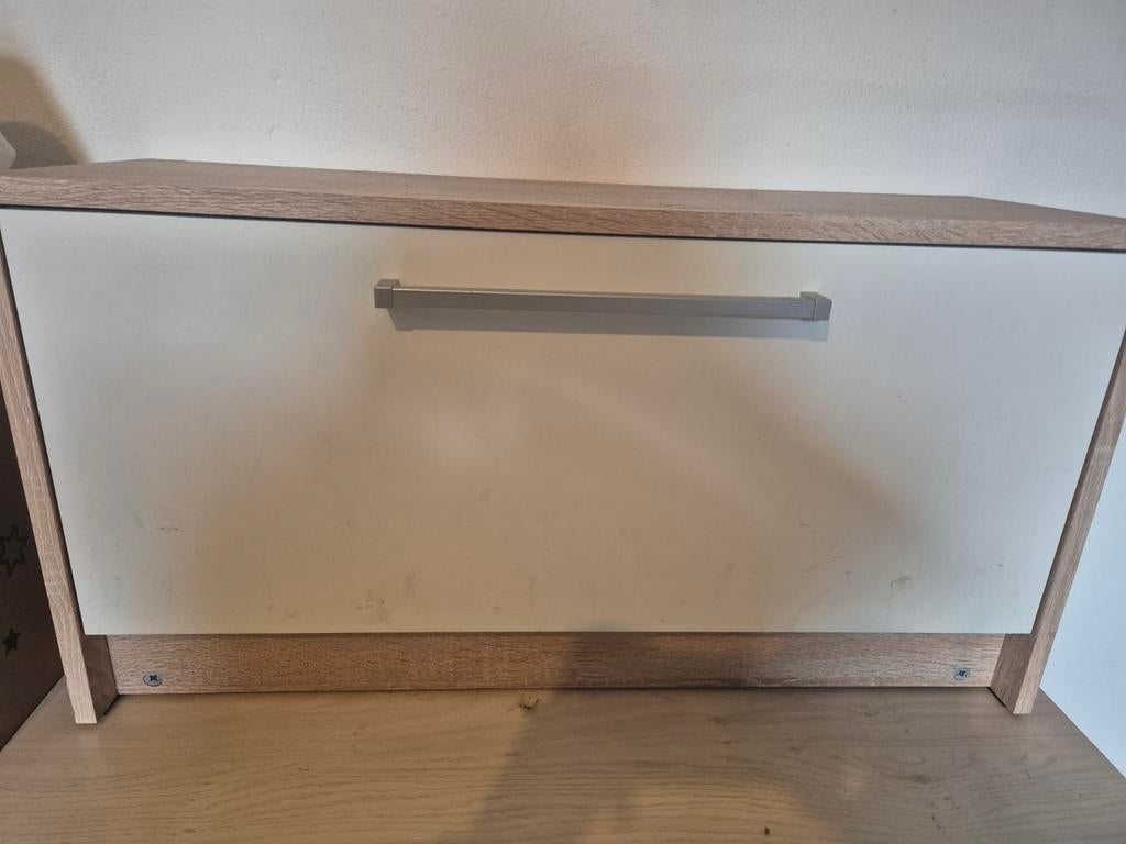 Schoenenkast met klep + spiegel, Huis en Inrichting, Kasten | Schoenenkasten, Ophalen, Gebruikt, Modern