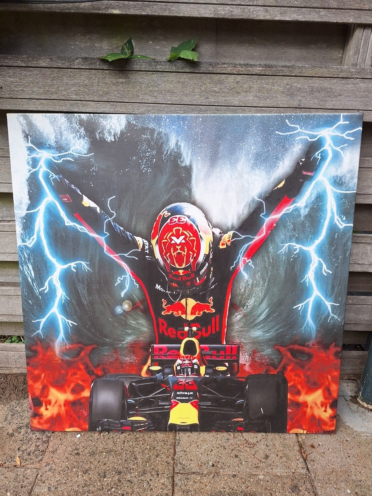 Max Verstappen Schilderij Canvas, Ophalen, Zo goed als nieuw, Schilderij, 75 tot 100 cm