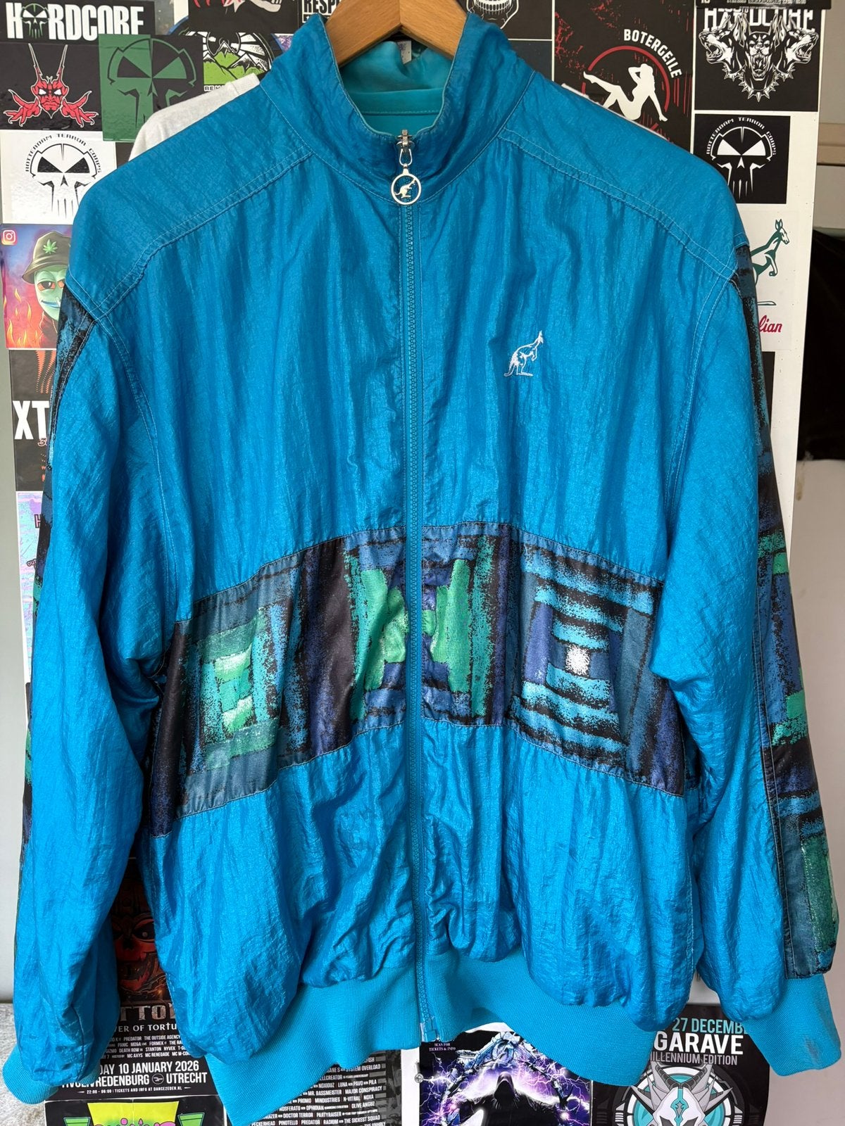 Oldschool australian jack dubbelzijdig, Ophalen of Verzenden, Zo goed als nieuw, Maat 48/50 (M), Blauw