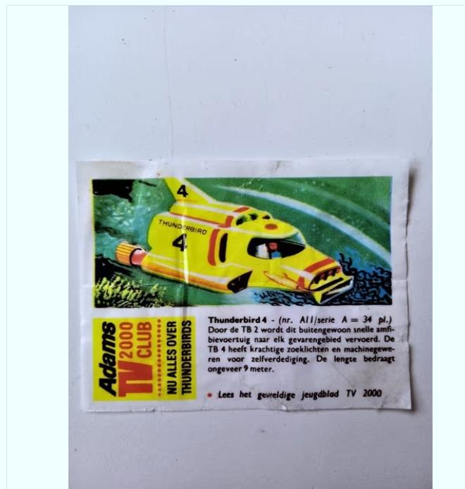 thunderbird 4 nr.A.11*1966* adams serie tv club 2000, Ophalen of Verzenden, Gebruikt, Tv, Foto of Kaart
