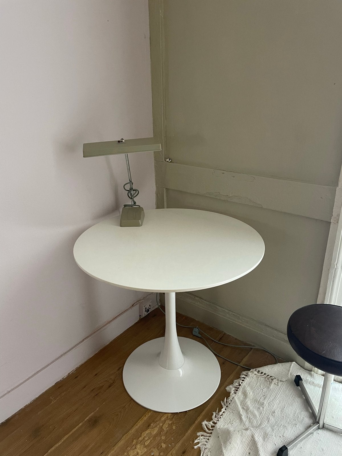 IKEA DOCKSTA Ronde Eettafel - Wit, 103 cm, Huis en Inrichting, Tafels | Eettafels, Ophalen, Kunststof, Gebruikt, 100 tot 150 cm